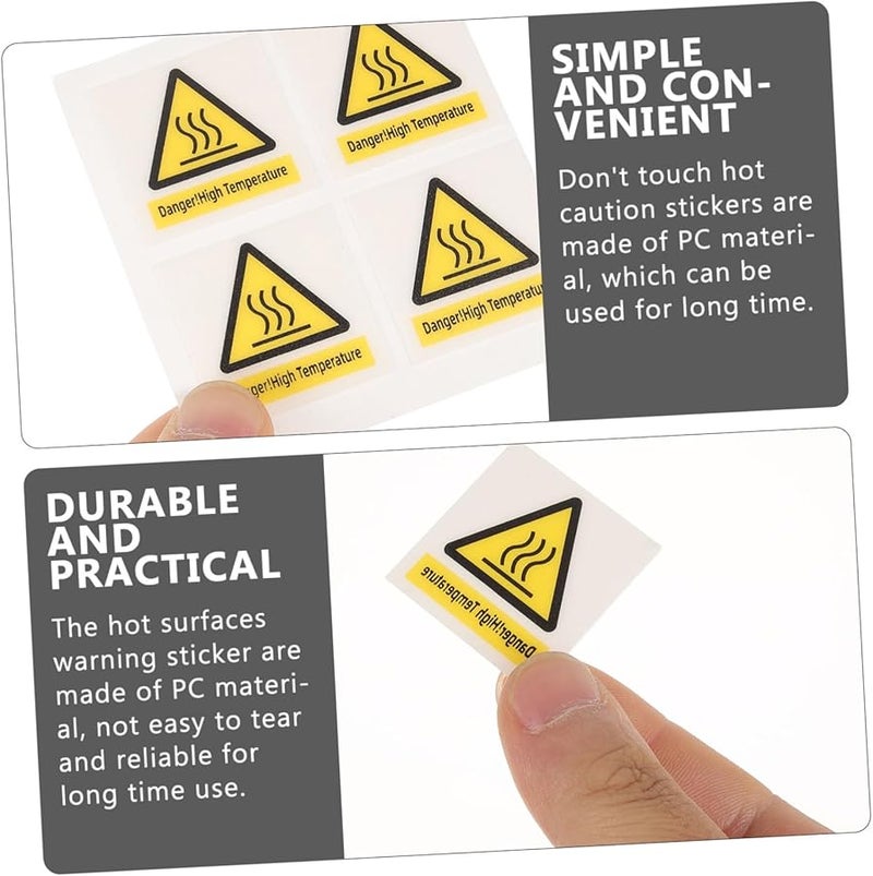 High Temperature Warning Stickers 10 Sheets Self Adhesive For Hot Surfaces Equipment - Image 3